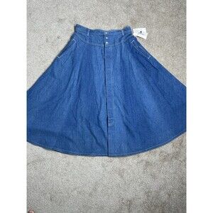 NWT VTG 90s Y2K Lizwear Button Front Denim Skirt Sz 12 A-line Flared-Hem Western